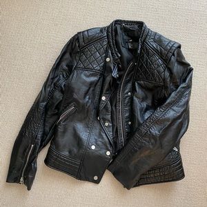 Black Medium Womens H&M leather jacket - Great Condition!